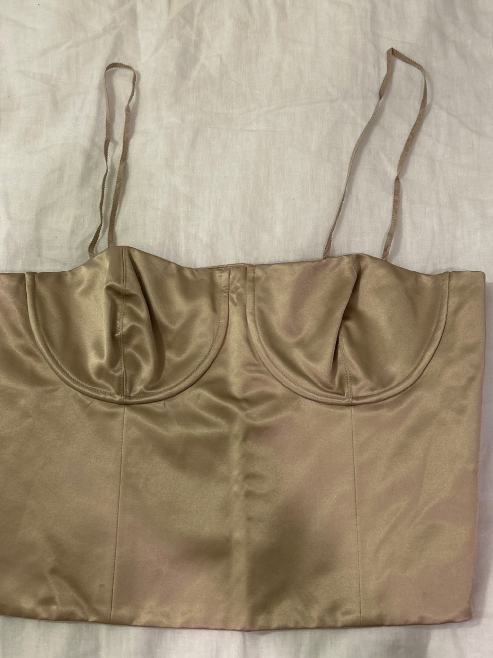 Ports 1961 Bustier Crop Top in Champagne